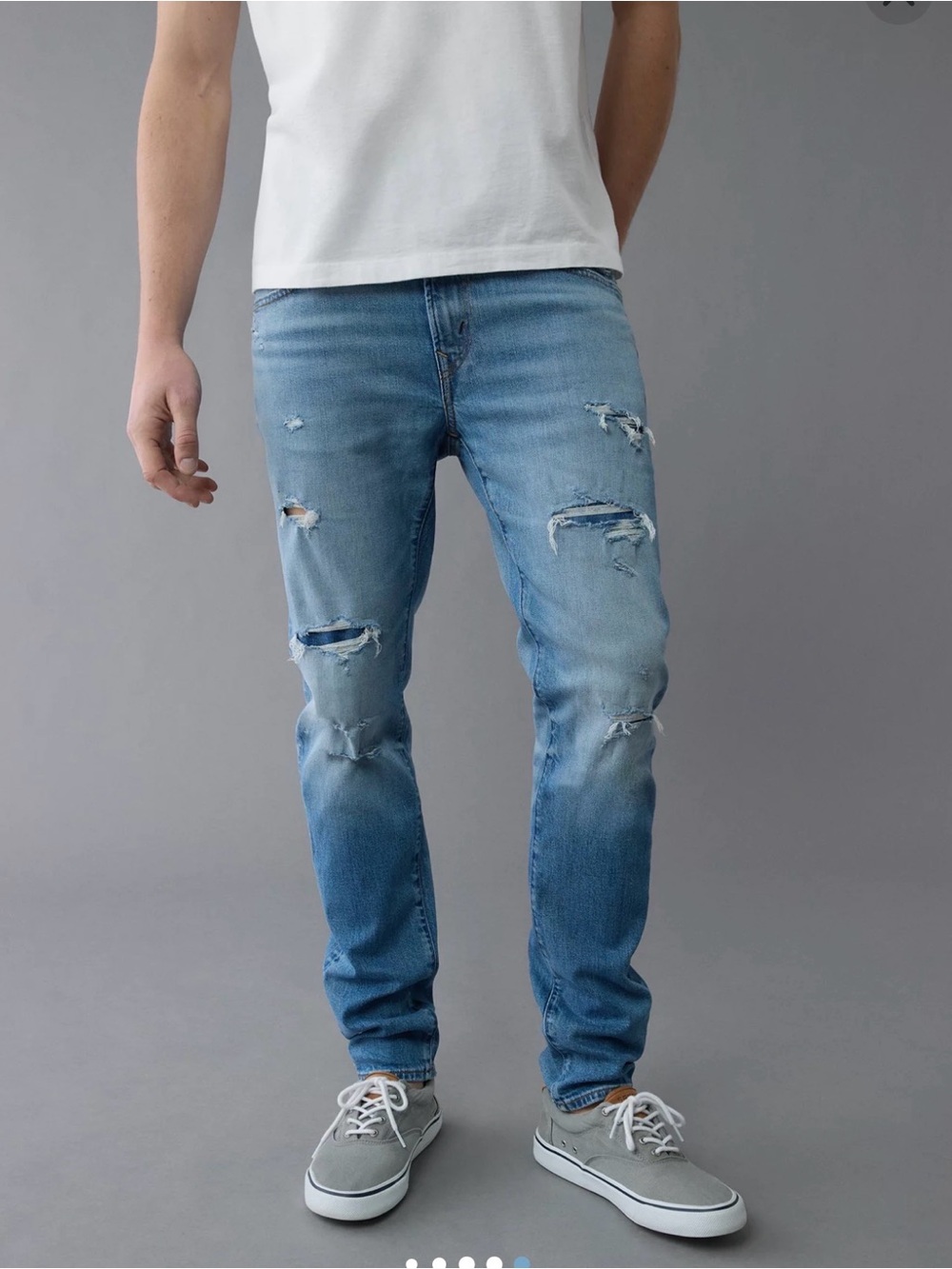 American Eagle AirFlex+ TENCEL™ Fibers Patched Athletic Skinny Jean Size 38/30 - Picture 3 of 7